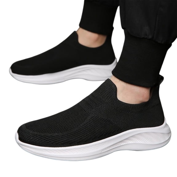 Homeyce Men's Non Slip Running Shoes Men's Walking Shoes Ultra Light Breathable Mesh Casual Fashion Sneakers Comfortable Durable Workout Sports for Daily Outdoor,Black 40