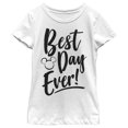 thumbnail image 4 of Disney Characters Best Day Girl's Solid Crew Tee, White, Large, 4 of 4
