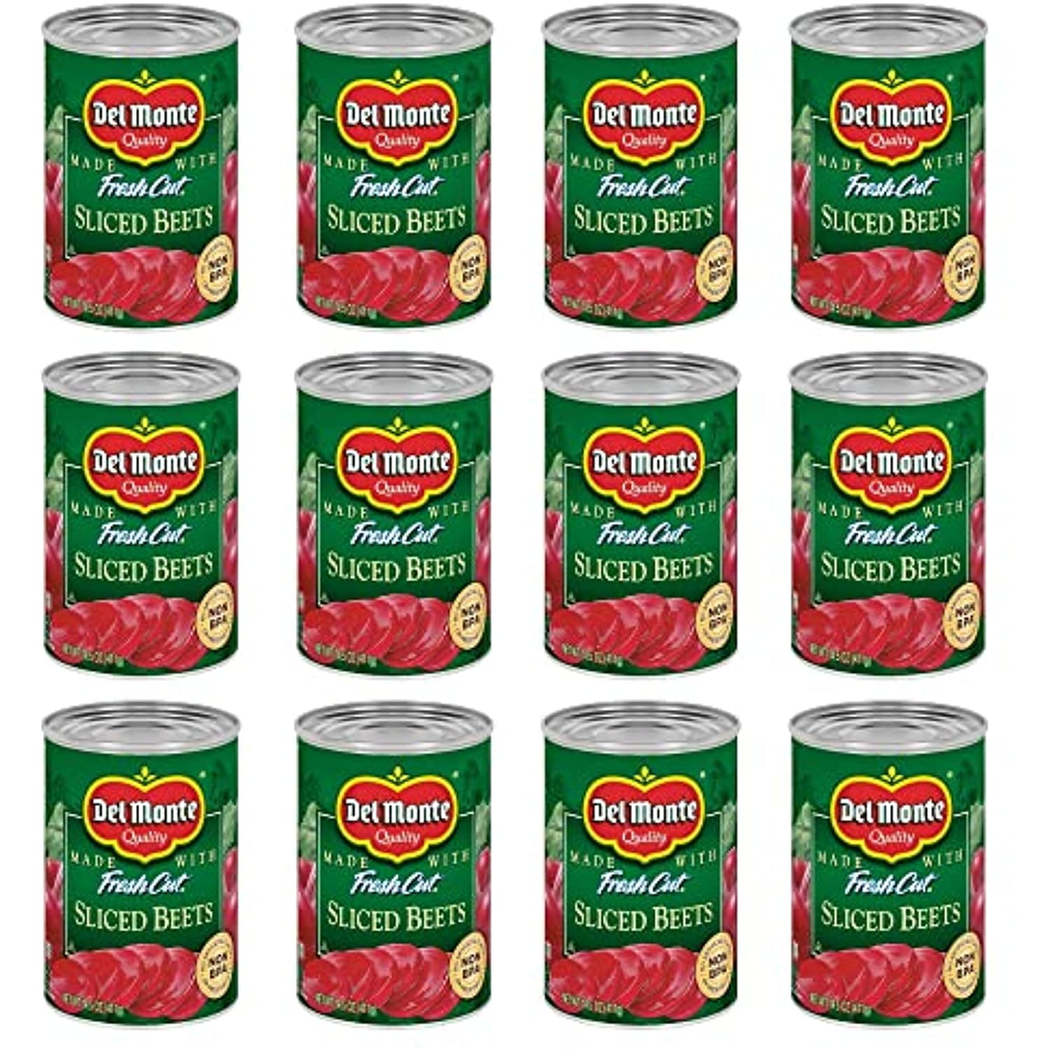 Del Monte Fresh Cut Canned Beets Sliced Canned Vegetables, 12 Pack, 14.