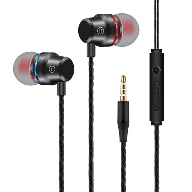 Wartleves Auriculares intrauditivos estéreo con cable y súper graves de alta fidelidad de 3,5 mm
