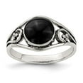 thumbnail image 6 of 925 Sterling Silver Antiqued Black Agate Ring Size 6, 6 of 6