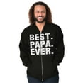 thumbnail image 4 of Best Papa Ever World's Coolest Father Men's Big & Tall Graphic Zip Up Hoodie Brisco Brands 5X, 4 of 5