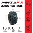 thumbnail image 2 of MASSFX 16x8.00-7 front or rear  Mini ATV , Go Kart, or Lawn Equipment Tire - 4 Ply Rating - 9 mm Tread Depth - Heavy-Duty Construction - Versatile Size for Various Equipment - 16x8x7, 2 of 9