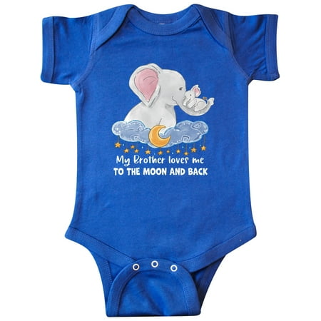 

Inktastic My Brother Loves me to the Moon and Back Elephant Family Gift Baby Boy or Baby Girl Bodysuit