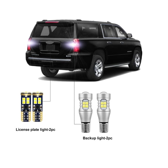 Car LED Bulbs for 2015-2020 Chevrolet Suburban LED Car Reverse Backup Light License Plate Light CANBUS