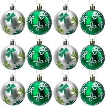 MXTPOV St Patricks Day Ornaments for Tree, Glitter Shamrocks Pattern Balls, St Patricks Day Decorations, St Patricks Day Accessories Ball Hanging for Party Home Decor