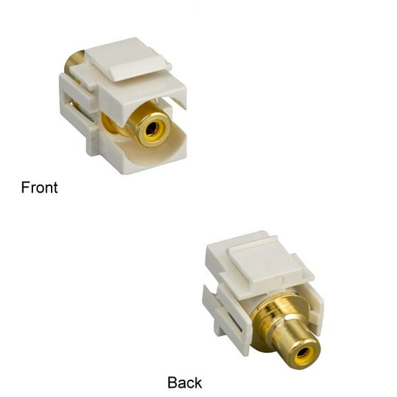 Kentek RCA Keystone Insert Recessed Type Gold Plated Connector Video Audio Jack Yellow