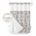 thumbnail image 2 of Farmhouse Grey No Hook Shower Curtain Waterproof, Bathroom Curtains with Snap in Liners and See Through Top Window, Vintage Flower Leaf Botanical Plant Hotel Style Bathtub Curtains Shower 60"Wx72"L, 2 of 8