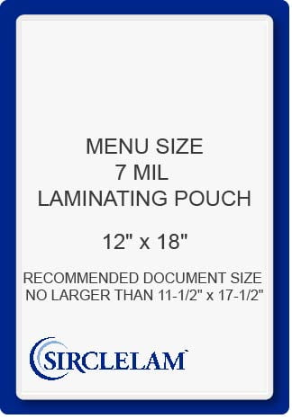 Sircle 7 Mil Thermal Laminating Pouches, 12" x 18", 100 Count, 1 Pack