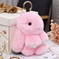 thumbnail image 5 of 20 Color Fluffy Rabbit Fur Pompon Bunny Keychain Trinket Women Toy Pompom Rabbit Key Ring On Bag Key Chain Jewelry Gift, 5 of 5