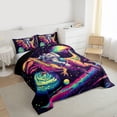 thumbnail image 3 of jejeloiu Wild Dinosaur Dino Full Size Comforter Sets,Cartoon Astronaut Bedding Sets For Teens Reversible 3 Pieces, 3 of 8