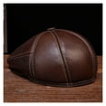 thumbnail image 4 of Men Genuine Leather Hat Cap Beret Male Real Leather Baseball Caps Cowboy Hats, 4 of 6