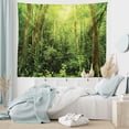thumbnail image 5 of Tropical Tapestry, Tropical Rainforest Landscape Malaysia Asia Green Tree Trunks Uncultivated Wood Print, Fabric Wall Hanging Decor for Bedroom Living Room Dorm, 5 Sizes, Green, by Ambesonne, 5 of 9
