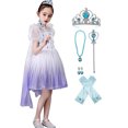 thumbnail image 1 of HAWEE Elsa Robe de Princesse Reine des Neiges Cosplay Flocon de Neige Costume Robes pour Filles Manches Courtes Robe de Princesse à Paillettes pour Fête, 1 of 6