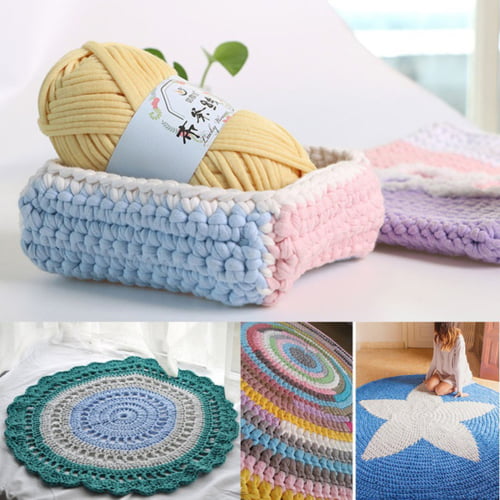 Zhaomeidaxi Hand-knit Woven Braided Cotton Cord Cotton Cord Rope for  Handmade Plant Basket Blanket DIY Crochet Cloth Fancy Yarn 