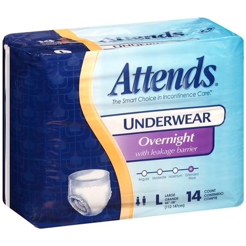 Attends Underwear Overnight Pull On, Large, Heavy Absorbency-Case of 56 ...