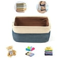 thumbnail image 3 of Unique Bargains Household Fabric Storage Bin Basket Closet Toy Clothes Towel Laundry Box Container Organizer Dark Blue S Size, 3 of 7