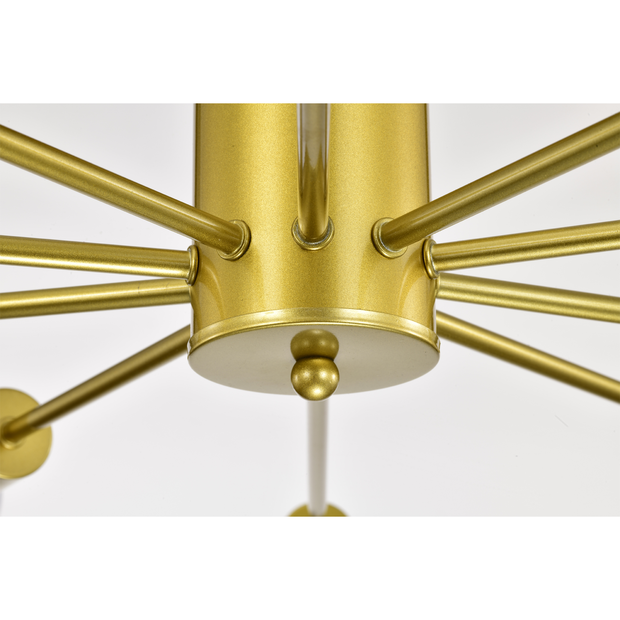 Pimlin 38 in. 10-Light Indoor Matte Gold Finish Semi-Flush Mount Ceiling Light