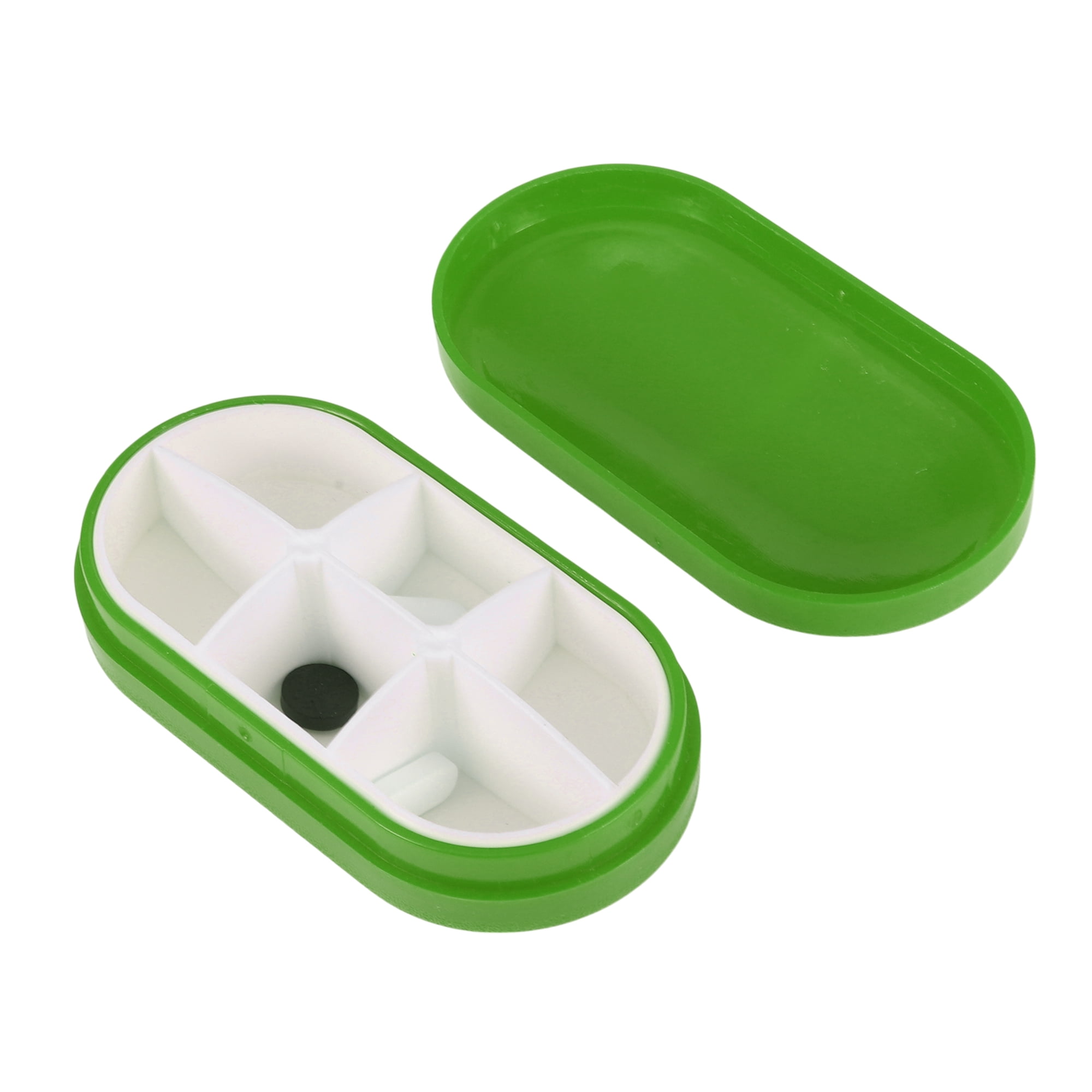 Unique Bargains Durable 6 Grids Capsule Type Pill Case for Travel 1 Pc Green