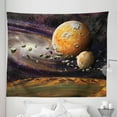 thumbnail image 1 of Galaxy Tapestry, Universe Outer Space Planets Stars Deep Sky Objects Stones Astronomy, Fabric Wall Hanging Decor for Bedroom Living Room Dorm, 5 Sizes, Green Purple, by Ambesonne, 1 of 1