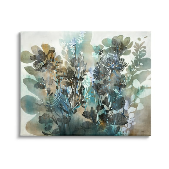 Stupell Overlapping Flower Sprigs Modern Shapes Abstract Painting Gallery Wrapped Canvas Print Wall Art