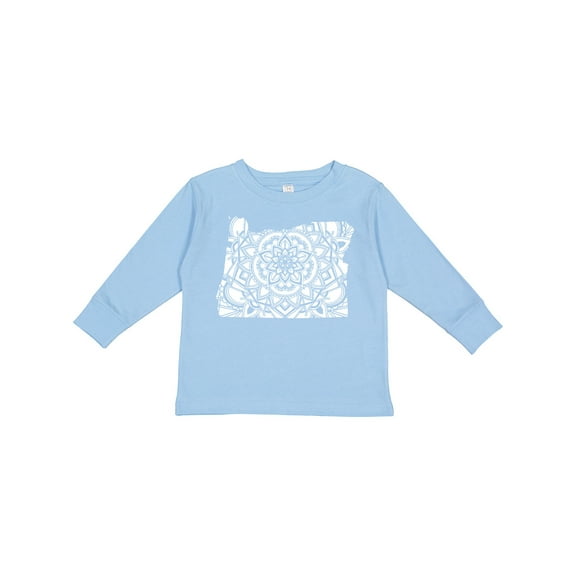 Inktastic Oregon Silhouette Mandala Boys or Girls Long Sleeve Toddler T-Shirt