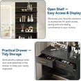 thumbnail image 6 of IDEALHOUSE Black, 2 Drawers, Dressers Vanity Table, Mirror, Cabinet, Open Shelves, Charging Station, Stool, 6 of 8