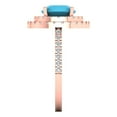 thumbnail image 3 of 2.6 ctw with Simulated Diamond Halo Accents Anniversary Ring for Women | Round Cut Simulated Turquoise | Hyperallergenic Solid 14K Rose Gold, 3 of 5