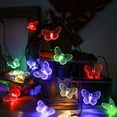 thumbnail image 5 of Cadena de luces LED, cadena de luces de cristal grande alimentada por energía solar, luz de colores con forma de mariposa e insectos, luz decorativa de colores a prueba de agua, 5 of 5