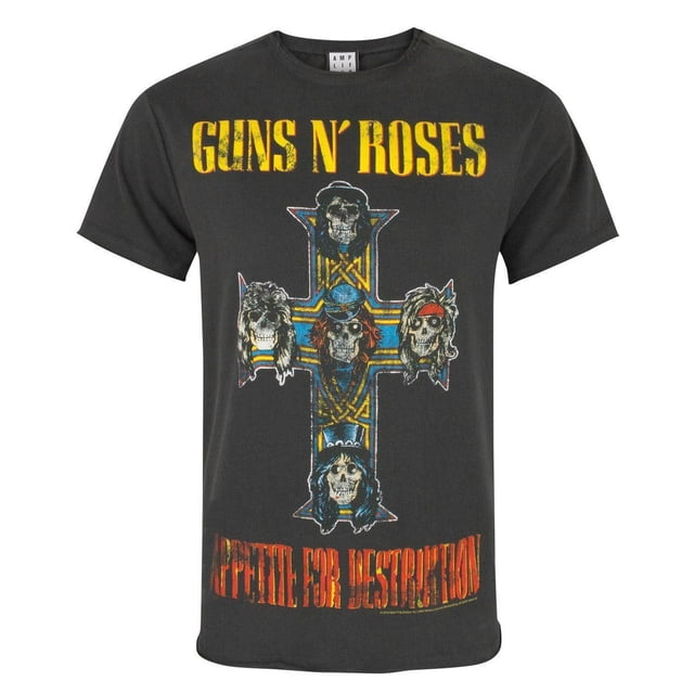 Amplified - Camiseta oficial Guns N Roses Appetite For Destruction para hombre (Carbón oscuro)