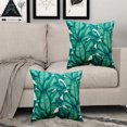 thumbnail image 3 of 2 fundas de cojín de sofá de algodón y cáñamo, funda de almohada con estampado de hojas de selva tropical, funda de cojín para automóvil, 3 of 5