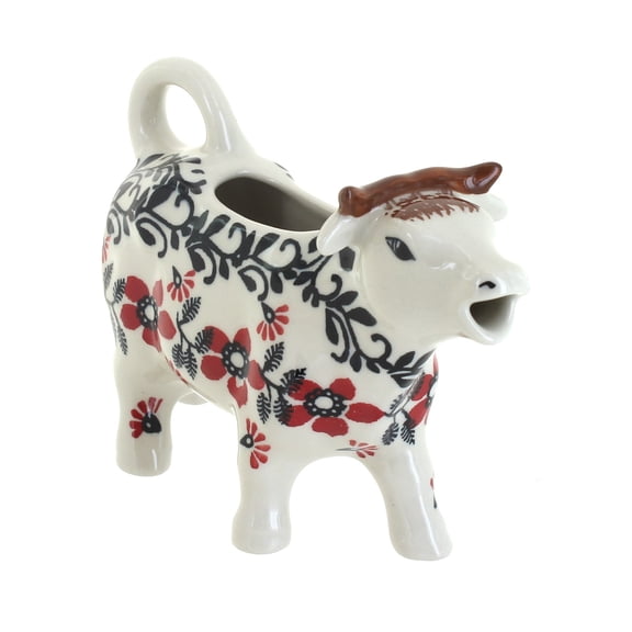 Blue Rose Polish Pottery Scarlett Ivy Cow Creamer