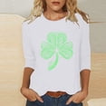thumbnail image 2 of Staron Vente de Liquidation T-Shirts de la Saint-Patrick pour Femmes Col Rond Trèfle Irlandais T-Shirts Basiques Mode Décontractée Mignon Cœur Vert Blouses Amples Hauts d'Été, 2 of 4