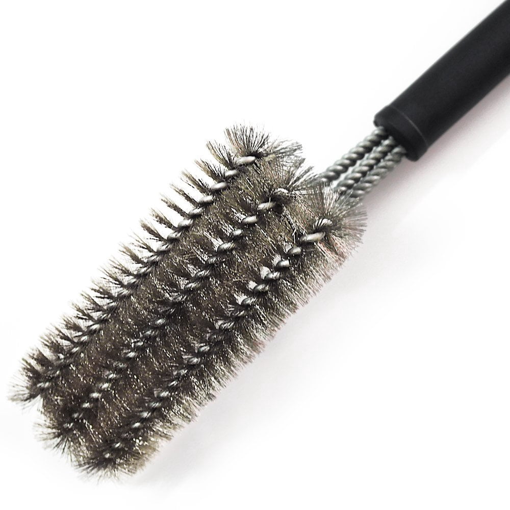 TANG Heavy Duty BBQ Grill Brush - 18" Stainless Steel Bristles & Scraper, Extra Long Comfort Grip Handle for Deep Cleaning Grill Grates, Rust Resistant Barbecue Cleaner Tool