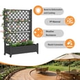 thumbnail image 2 of Fazzn Raised Garden Bed with Trellis, Large Outdoor Planter Trellis Box with Drainage Holes and Wheels for Climbing Plants.(Black）, 2 of 7