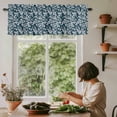 thumbnail image 6 of Navy Blue Spring Floral Rod Pocket Curtain Valance, Farmhouse Flowers Elegant Pastoral Farmhouse Window Valance for Living Room, Bedroom, Kitchen 42"W x 18"L, 6 of 9
