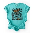 thumbnail image 4 of The Skellie Motel Halloween Shirt for Men & Women Unisex Spooky Skeleton Graphic Tee Seafoam Shirt Adult Large, 4 of 4