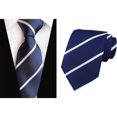 thumbnail image 3 of QCWQMYL Men's Tie Navy Blue White Striped Ties for Men Formal Neckties Business Jacquard Polyester, 3 of 6