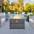 thumbnail image 5 of Homrest 50,000 BTU Auto-Ignition Gas Fire Table, 44in Propane Fire Pit Table with Aluminum Table Top, Dark Gray, 5 of 8