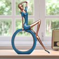 thumbnail image 2 of Estatua decorativa de niña con pose de yoga, escultura para decoración familiar, estatua, adornos de escritorio, regalos, manualidades, 2 of 5