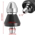 thumbnail image 4 of 1/4 Inch Sewer Jet Nozzle Stainless Steel Drain Cleaner for Grease, Hair Clogs 5000 PSI Pressure Washer Attachment 6 Rear Jets, 4 of 8