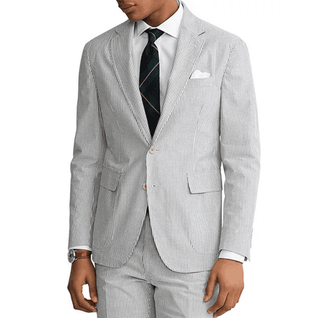 Polo Ralph Lauren Men's Soft 3 Buttons Blazer Jacket Stripe Blue White Size 42R