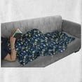 thumbnail image 5 of Rockets Soft Flannel Fleece Throw Blanket, Planets Travel Transport Galaxy Stars Spaceship, Cozy Plush for Indoor and Outdoor Use, 50" x 60", Mustard Deep Sky Blue, by Ambesonne, 5 of 5