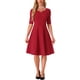 thumbnail image 1 of Vestido A-Line Elegante INSPIRE CHIC para Mujeres con Cuello en V y Manga Corta, Vestidos Midi Casual, 1 of 5