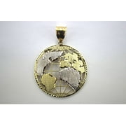 HIBISCUS TRADING INC 10K Two Tone Yellow White Gold Diamond Cut Globe Pendant