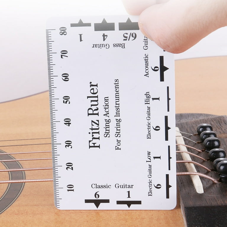 Bluethy Guitar Neck Ruler Accurate Portable PVC String Action Ruler Gauge for Guitar