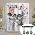 thumbnail image 2 of GFDYREE Set of 12 Sugar Skull Shower Curtain Hooks Decorative Home Bathroom Stainless Steel Rustproof Skeletons Shower Curtain Rings Decor Accessories (Silver), 2 of 7