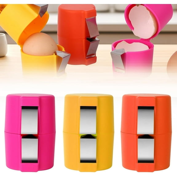 3PCS Egg shell Opener, 2025 Eggshell Cracker for Hard Boiled Eggs, Stainless Steel Egg Peeler, Handheld Egg Seperator Tool, Quick Egg Breaker for Kitchen