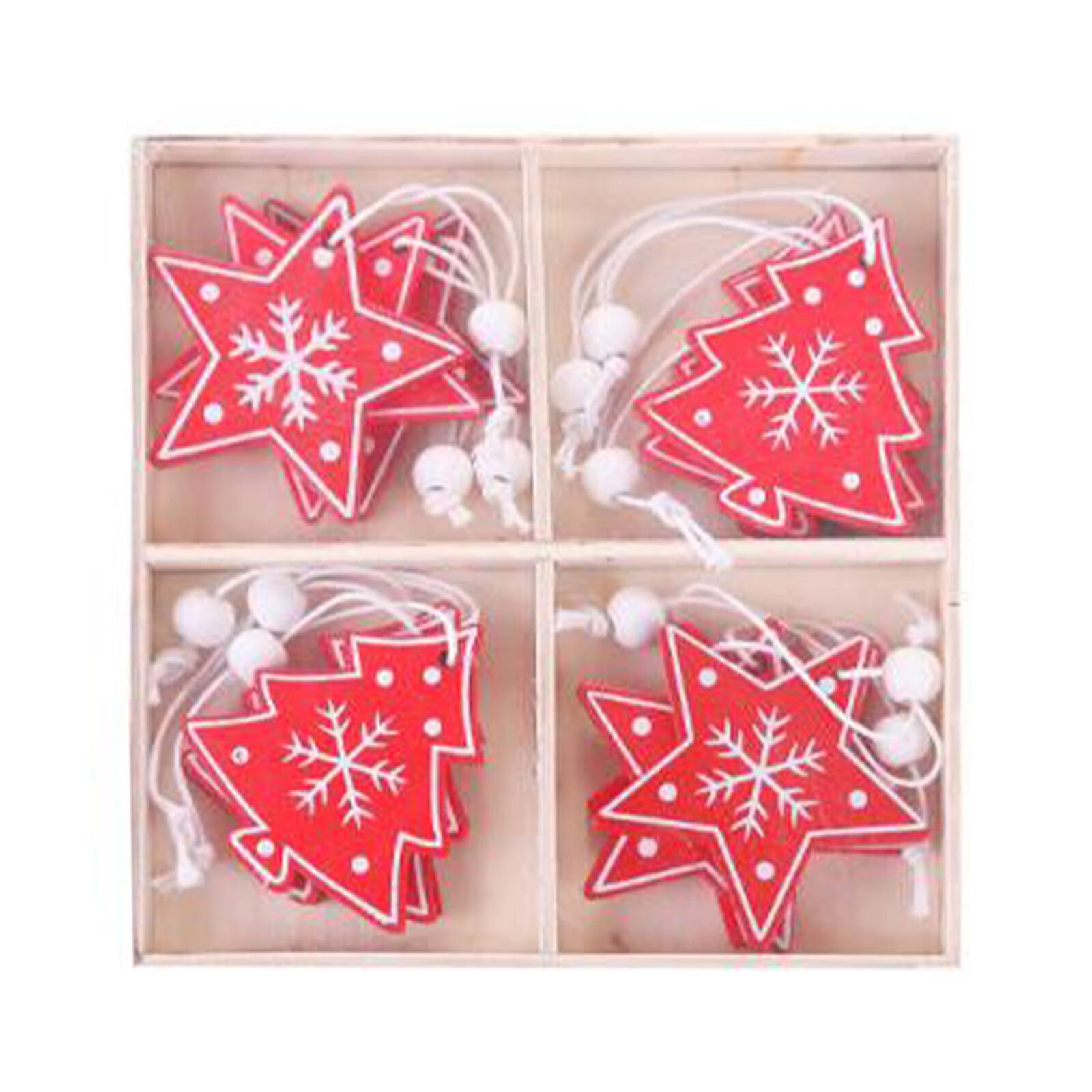 Christmas Decoration A Box Of 12 Red And White Christmas Ornaments In ...