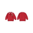 thumbnail image 2 of Sudadera navideña para niño pequeño con bordado de hombre de jengibre, manga larga, solapa, cremallera frontal, jersey holgado., 2 of 9